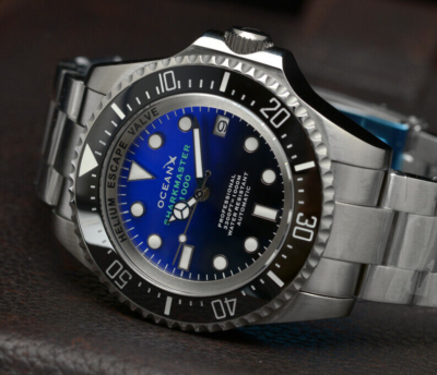 Montre Plongée OceanX Sharkmaster 1000 Automatique - Acier - Blanc - Étanche 1000m - Neuf