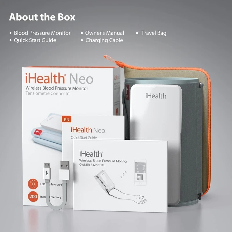 iHealth Neo Wireless Blood Pressure Monitor Upper Arm Cuff Bluetooth New Sealed - Image 2 of 4
