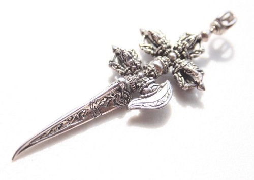 NEW RARE! JAPAN "ZOCALO" 950 SILVER Small double bird Thika dagger doge PENDANT - 第 1/11 張圖片