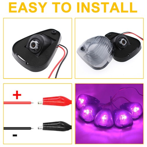 5X Amber LED Cab Roof Marker Lights Set for Ford F250 F350 F450 Super Duty 99-16 - Picture 77 of 189