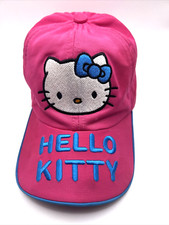 PINK HELLO KITTY CAT GIRLS HAT SMALL NON-BRANDED HELLO KITTY ADJUSTABLE KIDS SIZ