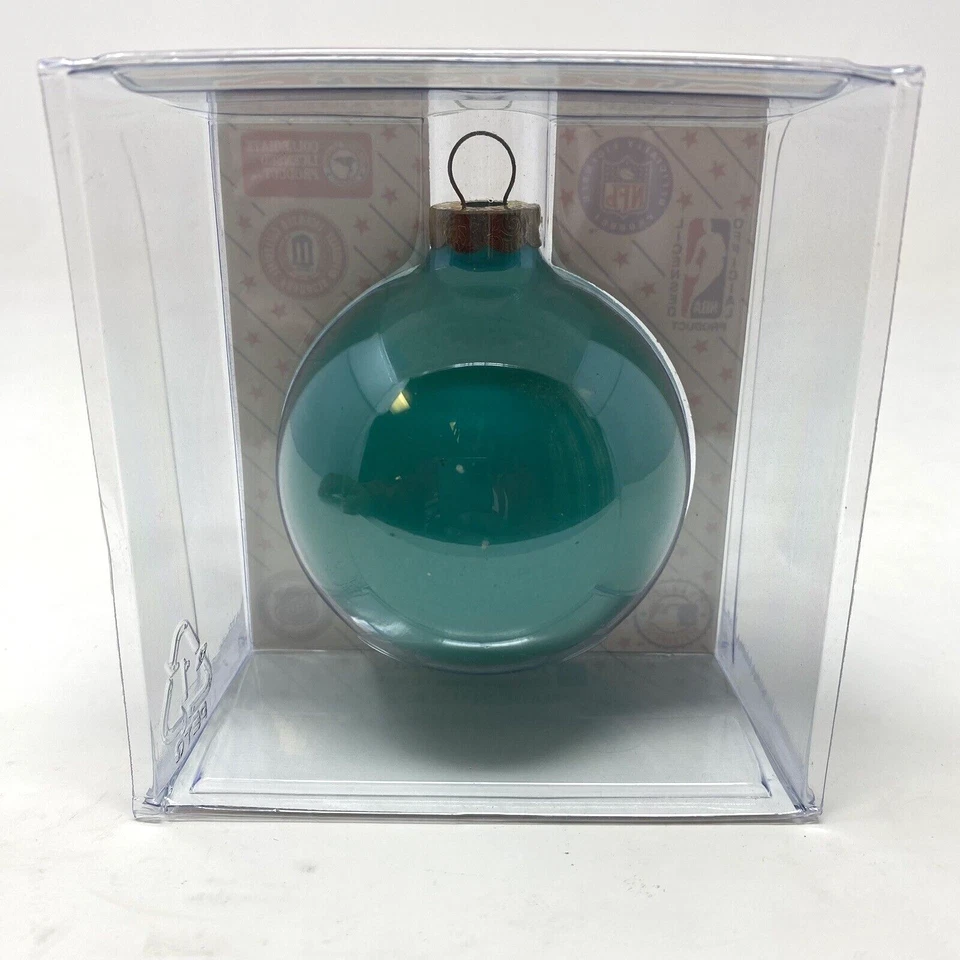 Miami Dolphins Vidrio Navidad Pelota Adorno NFL Deportes Coleccionista Serie De Colección Foto 2 de 4