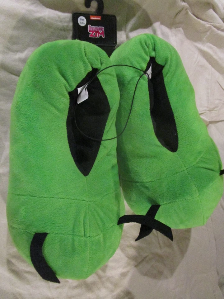 Traje de perro alienígena Invader Zim GIR VERDE pantuflas Nickelodeon adulto Lg/XL 9-10 Foto 3 de 4