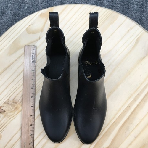 Sam Edelman Waterproof Rain Boots Womens 8 Tinsley Black Rubber Pull On Cuban - Picture 6 of 16