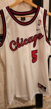 VTG NBA Nike 1984 Rewind Chicago Bulls Jalen Rose Jersey 5 Men Large SEWN Script