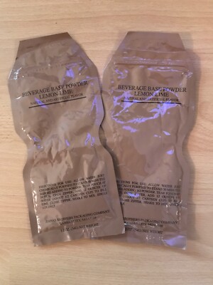 2x Original USA US MRE Beverage Base Powder Lemon Lime Natural Artificial NEU