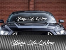 Jesus Is King Windshield Banner Decal Sticker Christian God Car Truck Suv A Jesus Is King Windshield Banner Decal Sticker Christian God Car Truck Suv A