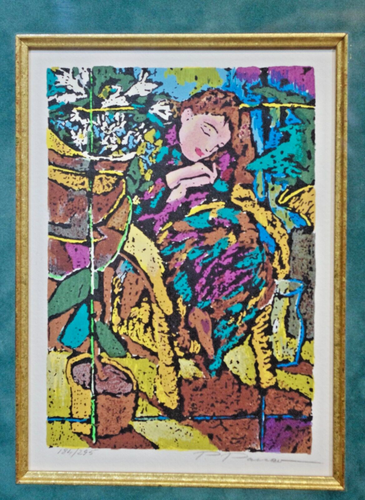 limitierte Serigrafie gerahmt signiert Petar Panov Modern Vibe bunt
