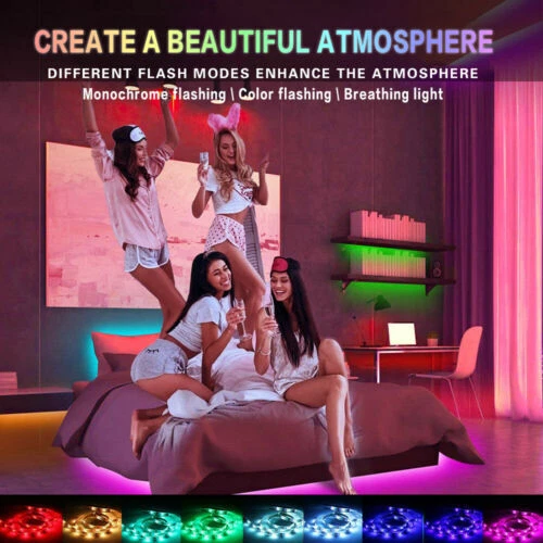 LED Strip Light Remote Fairy Light Room Party Waterproof 100FT Flexible 2835 RGB - Image 2 of 4