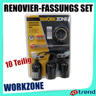 Workzone Renovier-Fassungs-Set - Spannungsprüfer Steckklemme PVC-Isolierband