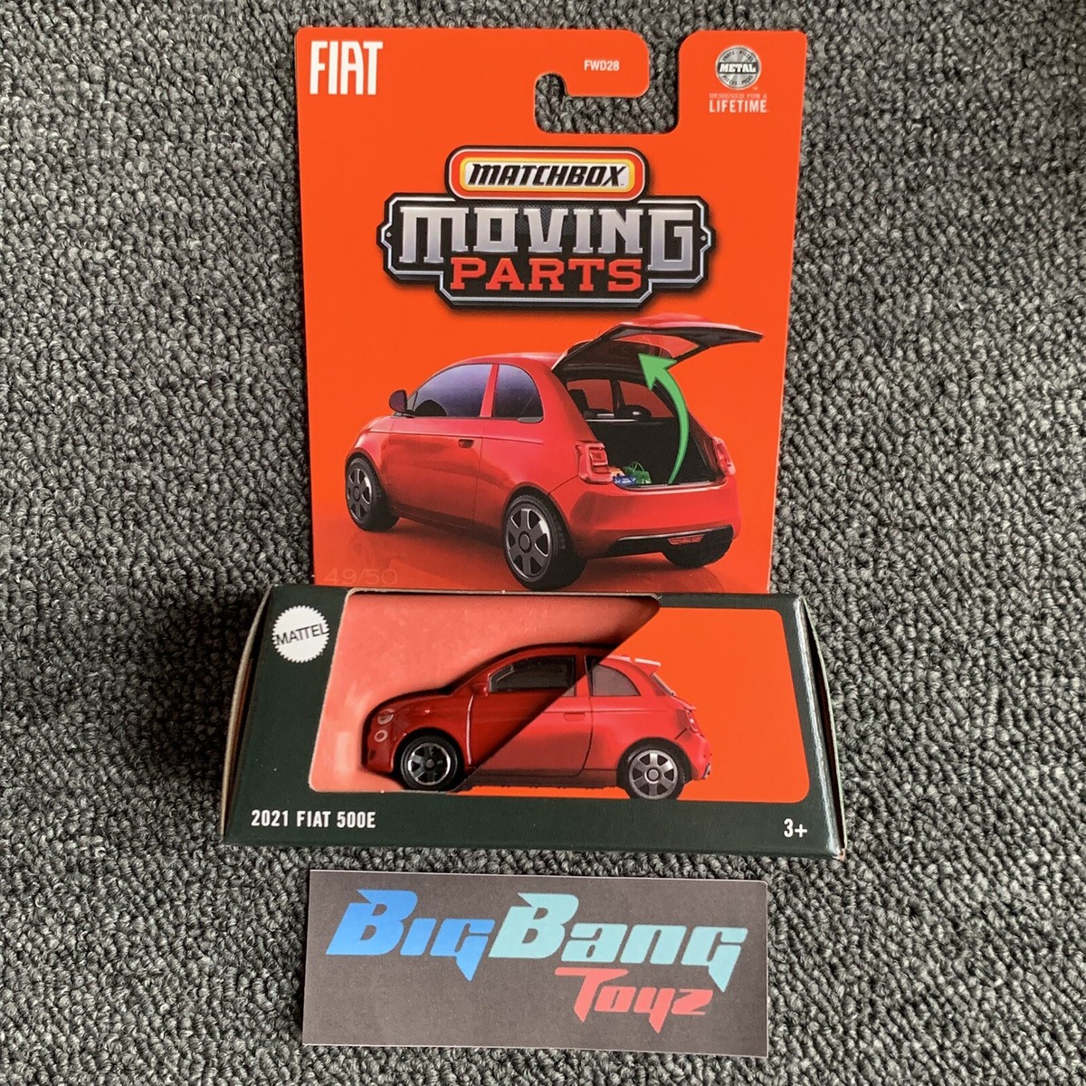 Matchbox 2021 Fiat 500E Red #49 Moving Parts 2025 Mix 2 (In-Stock
