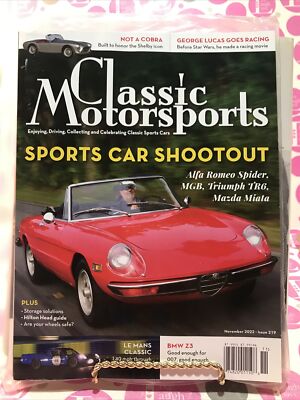 Classic Motorsports Magazine  November 2022  Sports Car Shootout - BRAND NEW -