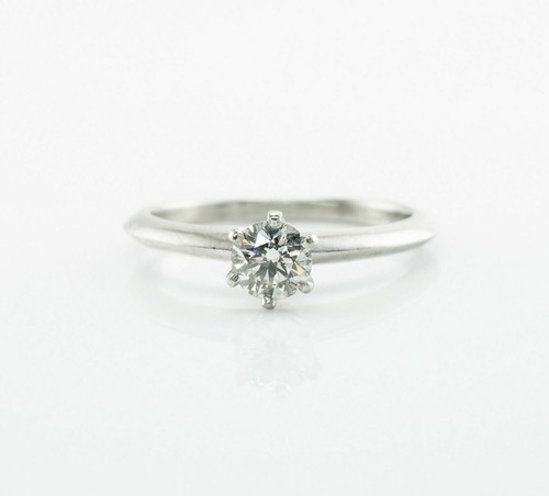 Tiffany Co Diamond Ring .36ct Platinum Engagement Solitaire