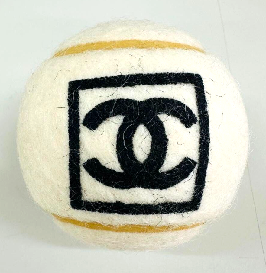 Authentic CHANEL Tennis Ball Hard ball CC Logo Sports ivory Authentic CHANEL Tennis Ball Hard ball CC Logo Sports ivory