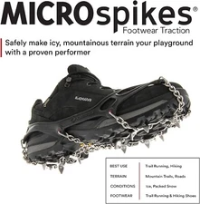 Kahtoola MICROspikes -snow, ice, trail hiking crampons - BLACK, XXL