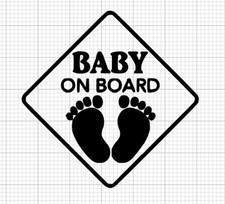 Caution Baby On Board Die-cut Vinyl Decal / Sticker Many Colors