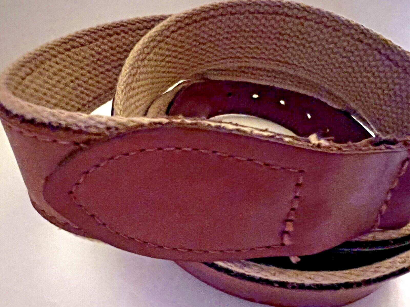 Men's Leather/ Fish Belt Brown/Tan Size 40 Gold To… Gem