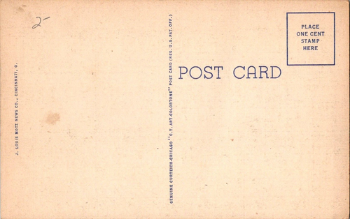 Mensaje postal de Cincinnati Ohio carta grande tarjeta lino sin publicar - Imagen 2 de 2
