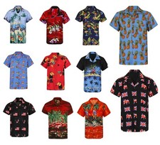 HAWAIIAN SHIRT MENS PALM TREE BEACH HOLIDAY PARROT FANCY DRESS STAG PARTY LOUD