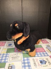 VGUC-20  Melissa  Doug Plush Dachshund Dog Black  Tan Weiner Dog