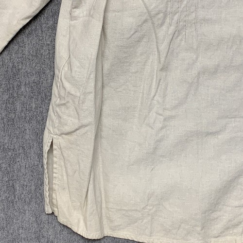 White Stag Shirt Womens 16W Beige Linen Blouse Top V Neck Button Plus - Picture 5 of 12