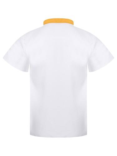Men's Chef Coat Short Sleeves Double-Breasted Kitchen Restaurant Uniform Tops - Picture 26 of 48