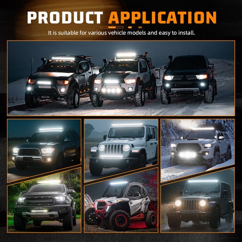 Curved 20"30"40"50" Slim Single Row LED Night Light Bar Off Road Driving SUV ATV - Picture 6 of 23