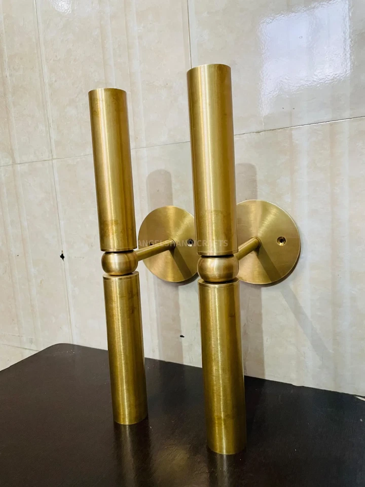 Par de 2 apliques de pared modernos de latón hechos a mano accesorios modernos Halloween Foto 3 de 4