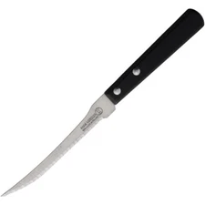Andre Verdier Kitchen Fixed Tomato Knife 8.5" Serrated Stainless Blade Wood