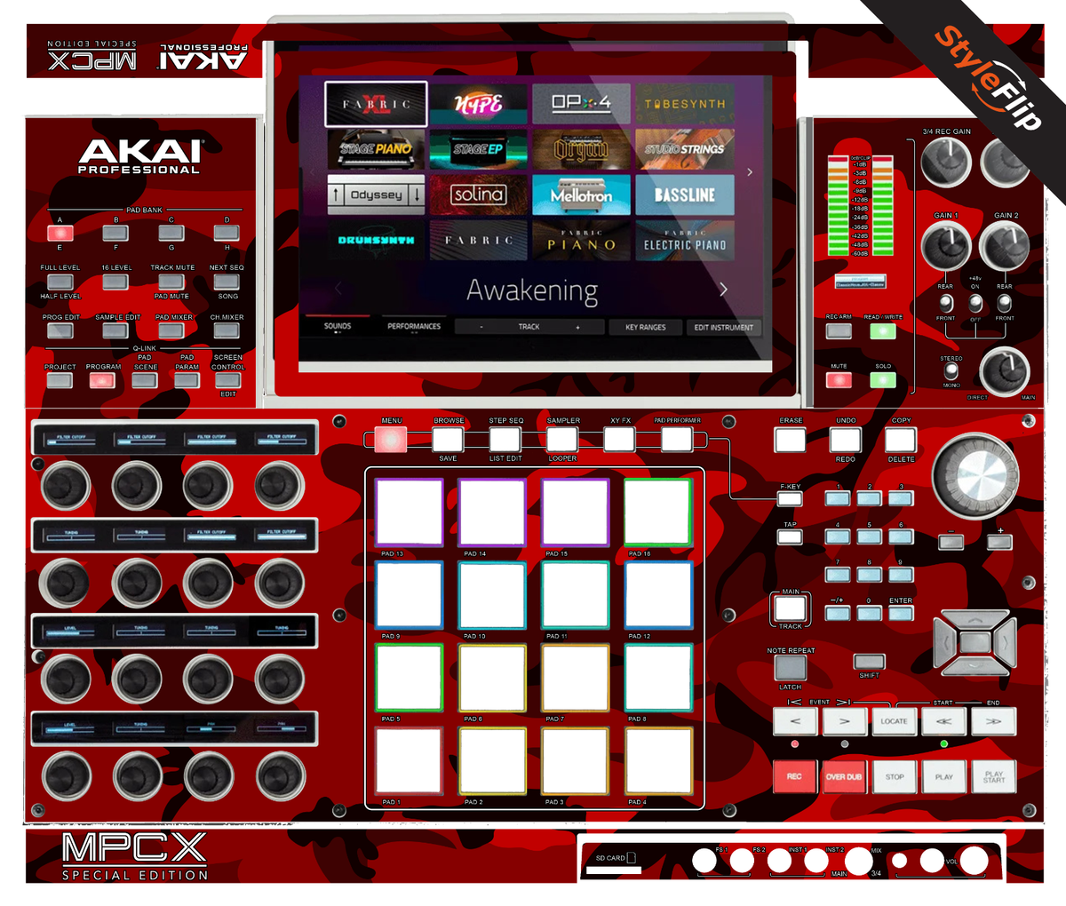 Akai MPC-X SE Skin | Camo Red | Protective Decal | StyleFlip Skins