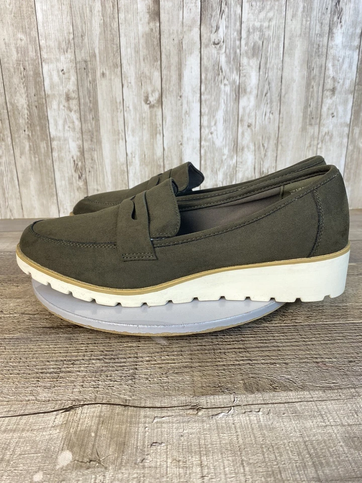 St John’s Bay Barrow Women’s Olive Green Wedge Penny Loafer Slip On Shoes- 11M - Image 4 of 4