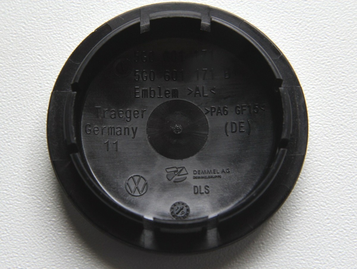 Volkswagen Cache-Moyeu 5H0601171FOD Alliage Noir/Chrome 65mm - Pièce Originale
