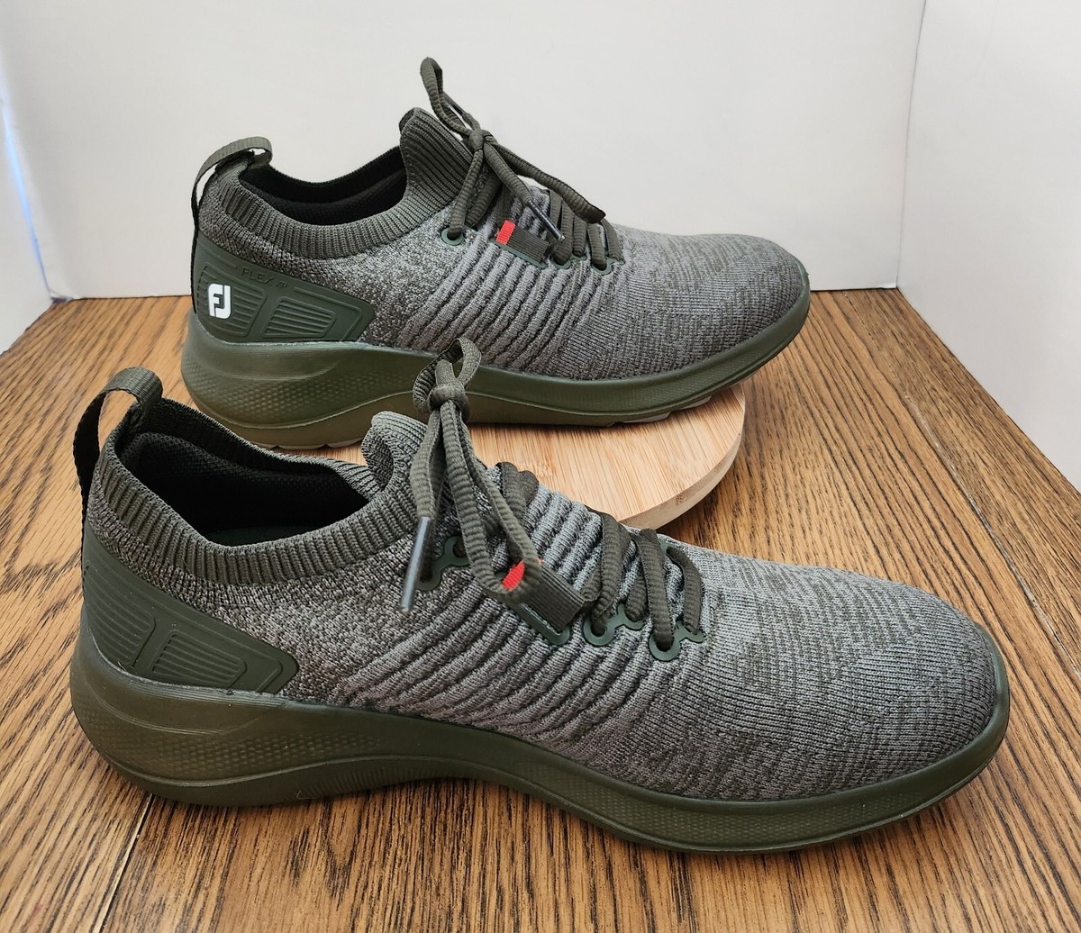 FootJoy Flex XP Mens Size 7M Golf Shoes Spikeless Olive Green Knit