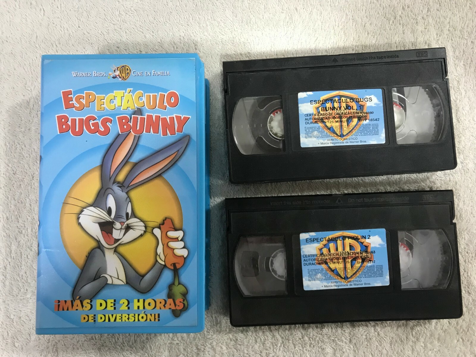 ESPECTACULO BUGS BUNNY VHS TAPE 2 x VHS WARNER BROS UNICA EN EBAY RARA