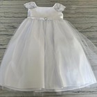 Sweet Kids Petal White Lace Sleeve Satin Dress w/ Pearl Brooch Communion Dress 7 — photo 9