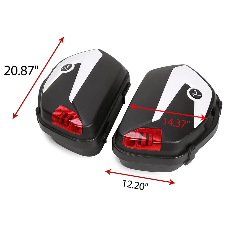 Motorcycle Hard Saddle bags Lights For Can-am Spyder ROADSTER RS ST Honda Street - Image 2 of 4