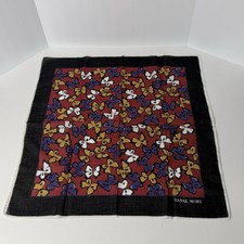 Hanae Mori Butterfly Handkerchief Neckerchief Bandana Scarf Pocket Square