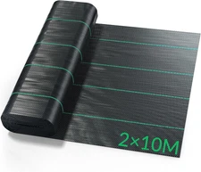 Telo Pacciamatura 2X10M - 100G/M² Telo anti Erbacce per Orto, Giardino, Tessuto 