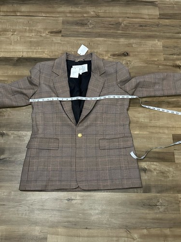 A.L.C Damen Gr. 12 Ash Multicolor Einknopf Blazer kariert Wollmischung gefüttert - Bild 8 von 9
