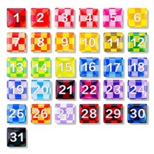 Large Magnetic Calendar Numbers, Colored Glass Calendar Magnets for Schedule ...