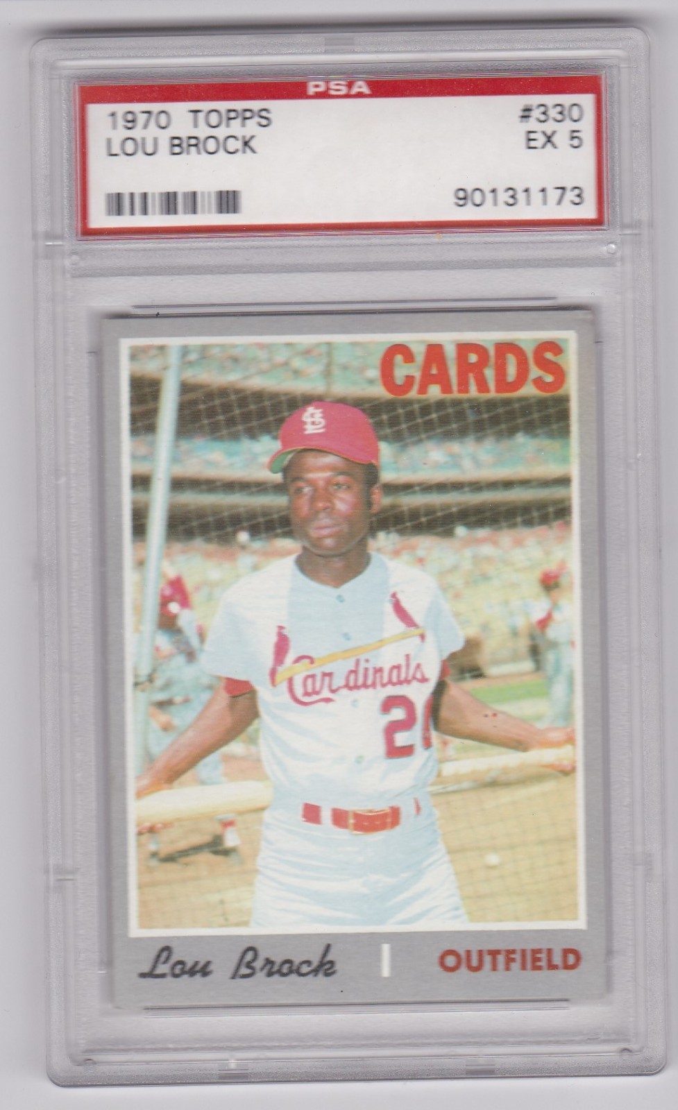 1970 Topps Lou Brock St. Louis Cardinals #330 PSA 5