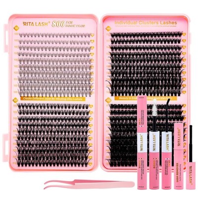 RITALASH Lash 1 count (Pack of 1), 800pcs 10D+30D+50D+80D Kit,8-16mm