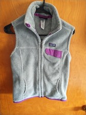 Patagonia Women's S Re-Tool Fleece Full Zip Vest. 2013, Gray W/Purple Trim