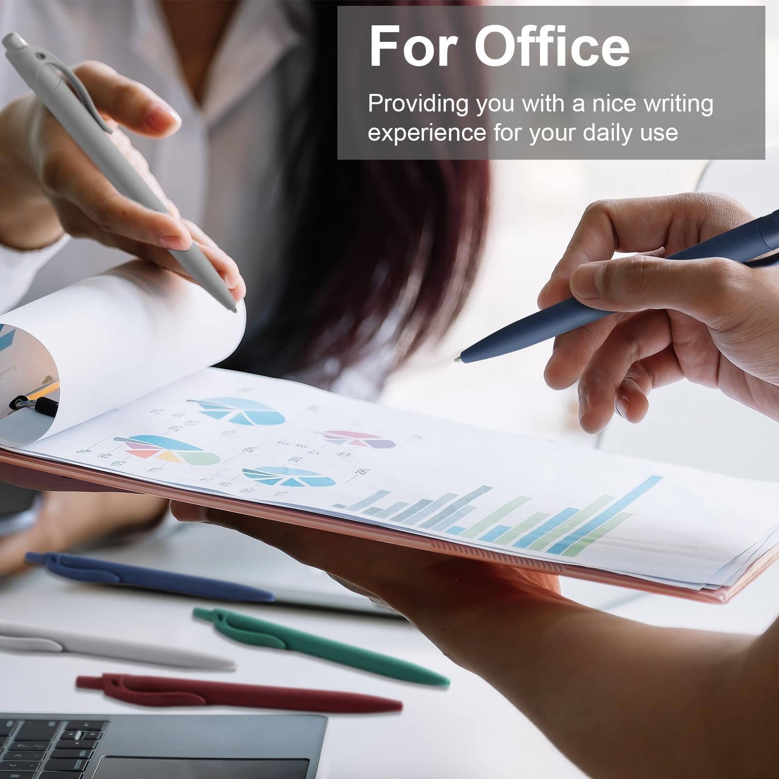 200 Pack Black Pens Bulk Retractable No Bleed Click Black Ink Smooth Writing ...