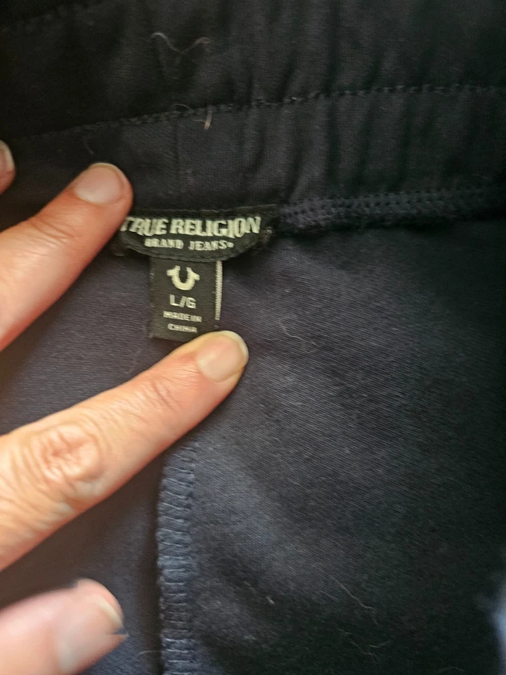 Conjunto de moletom e joggers femininos True Religion logotipo color block cropped tamanho grande logotipo - Imagem 3 de 4