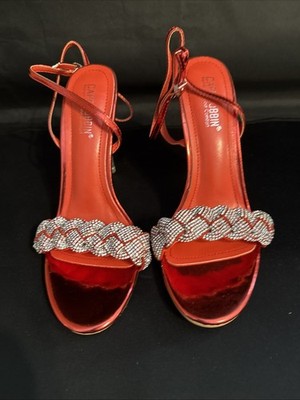 Cape Robbin SALE Red/Silver Stiletto Lucite Heels Size