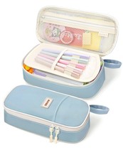 SUNEE Cute Pencil Case, Aesthetic Pen Pouch, Colored Large Pencil Bag with Zi...