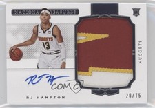 2020 Panini National Treasures Rookie Horizontal 20/75 RJ Hampton Patch Auto uk2