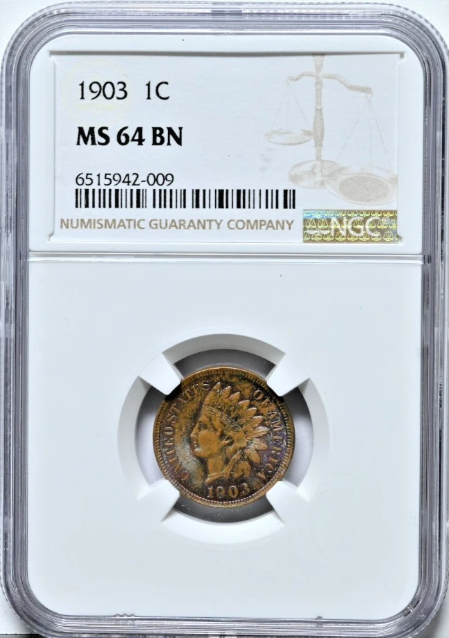 Circulated MS 64 Graded Indian Head Small Cents (1859-1909) for