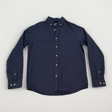 Express Slim Fit Button Down Long Sleeve Shirt Men  s Medium Soft Wash Dark Blue